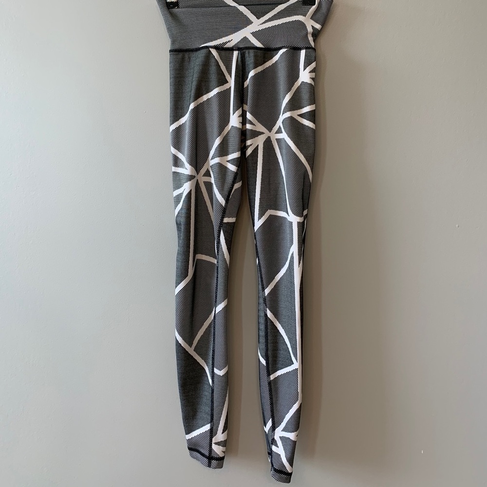 Adidas Gray and White High Waisted Leggings